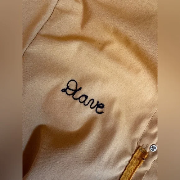 70s Vintage Yellow Cotton Blend Boiler Suit w Chainstitch Detailing Sz M-L - Picture 9 of 15